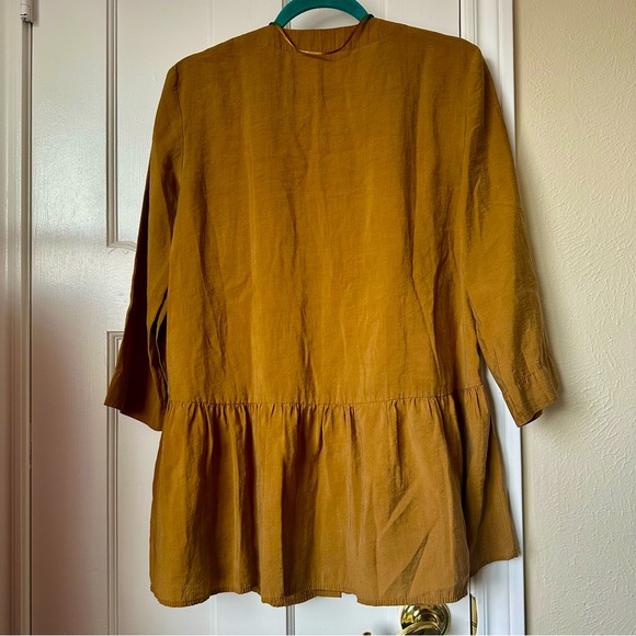 5/$25 Zara Tan/brown Boho Tunic, Button Down, Oversized Size XS - Picture 3 of 5